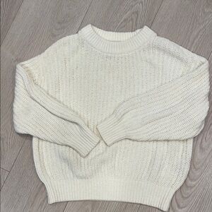 Aritzia Wilfred Chenille Cream Knit Sweater